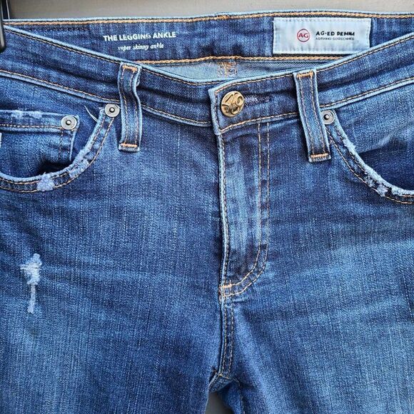 AG Adriano Goldschmied The Leggings Ankle super Skinny Jean Distressed 26R - Picture 3 of 13